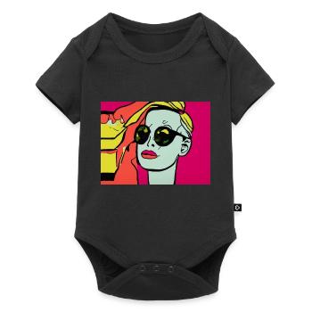 Pop Art - Woman with sunglasses - Baby Premium short-sleeve bodysuit - black - Front