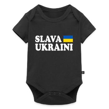 Slava ukraini - Body à manches courtes Premium Bébé - noir - Devant