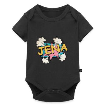 Jena Germany City Font Pop Art Comic - Baby Premium short-sleeve bodysuit - black - Front