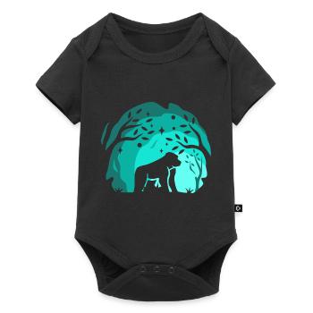 Gorilla Retro Vintage 80er Jahre Stil - Baby Premium Kurzarmbody - Schwarz - Vorne