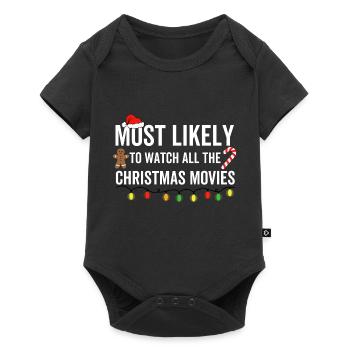 Les plus susceptibles de regarder tous les films de Noël - Body à manches courtes Premium Bébé - noir - Devant