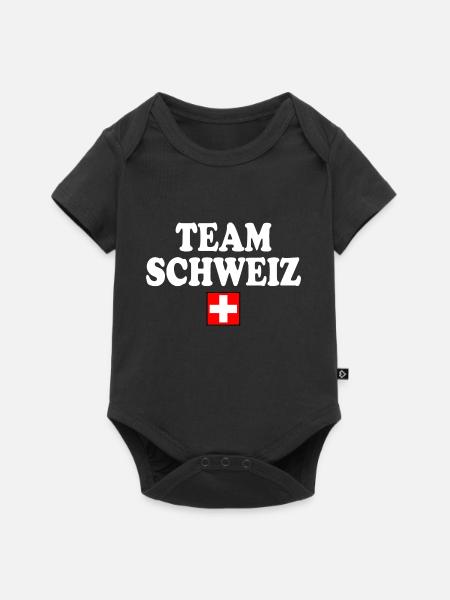 Team schweiz - Baby Premium Kurzarmbody - Schwarz