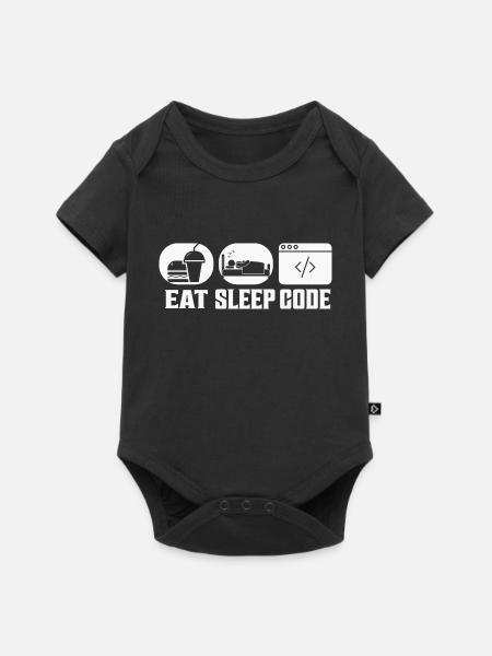 Eat Sleep Code Software Coding - Baby Premium Kurzarmbody - Schwarz