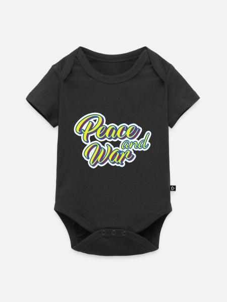 PEACE - Baby Premium Kurzarmbody - Schwarz