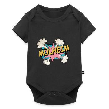 Mülheim Deutschland Stadt Schrift Pop Art Comic - Baby Premium Kurzarmbody - Schwarz - Vorne