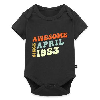 Groovy 70 Years Old Awesome Since April 1953 70th - Baby Premium short-sleeve bodysuit - black - Front