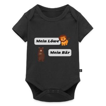 Mein Löwe, Mein Bär - Baby Premium Kurzarmbody - Schwarz - Vorne