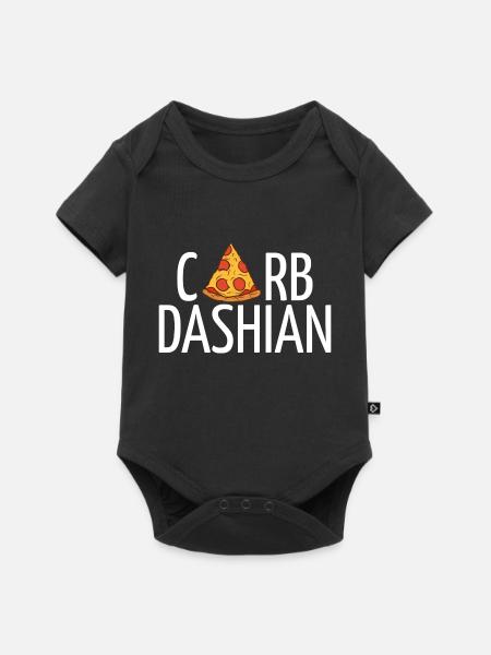 Carbdashian (weißer Text) - Baby Premium Kurzarmbody - Schwarz