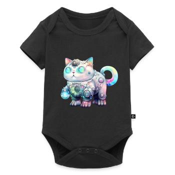 Kawaii Robot Cat - Baby Premium short-sleeve bodysuit - black - Front