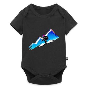 Skiing Ski Ski Outfit Ski Design Skifahrer - Baby Premium short-sleeve bodysuit - black - Front