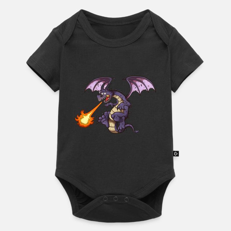 Wütender Drache - Baby Premium Kurzarmbody - Schwarz