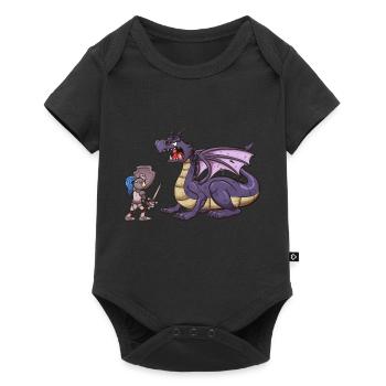 Knight VS Dragon - Baby Premium short-sleeve bodysuit - black - Front