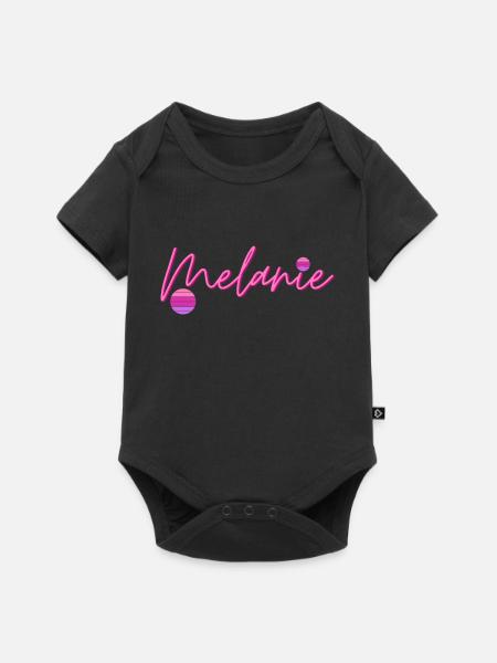 Mélanie Prénom - Body à manches courtes Premium Bébé - noir