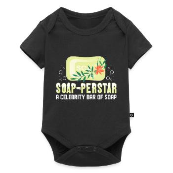 Soap-perstar – A Celebrity Bar Of Soap Soapmaking - Baby Premium Kurzarmbody - Schwarz - Vorne