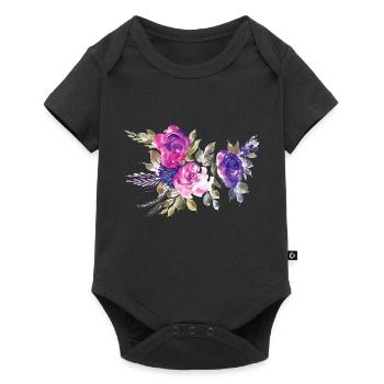 Flower Flower Plant - Baby Premium short-sleeve bodysuit - black - Front
