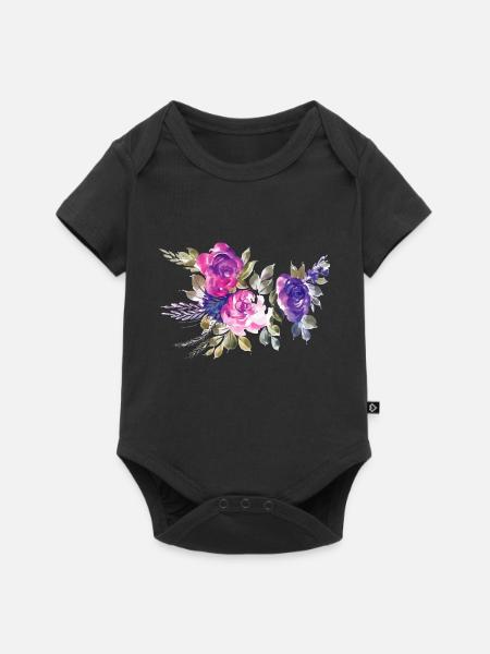Flower Flower Plant - Body à manches courtes Premium Bébé - noir