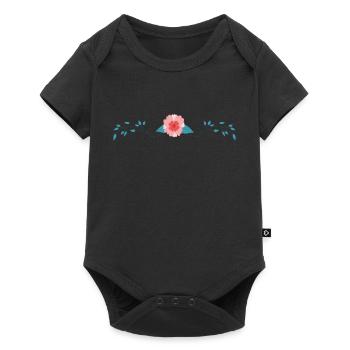Fleur Plante à fleurs - Body à manches courtes Premium Bébé - noir - Devant
