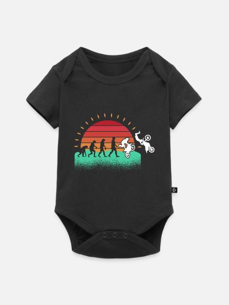 Motorrad Motocross - Baby Premium Kurzarmbody - Schwarz