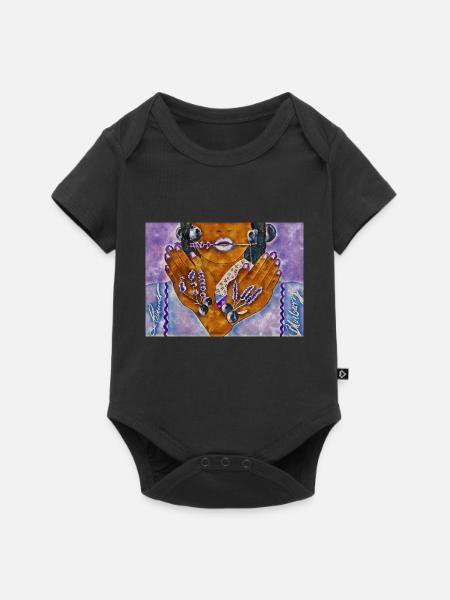 Heidelbeer-Modell - Baby Premium Kurzarmbody - Schwarz
