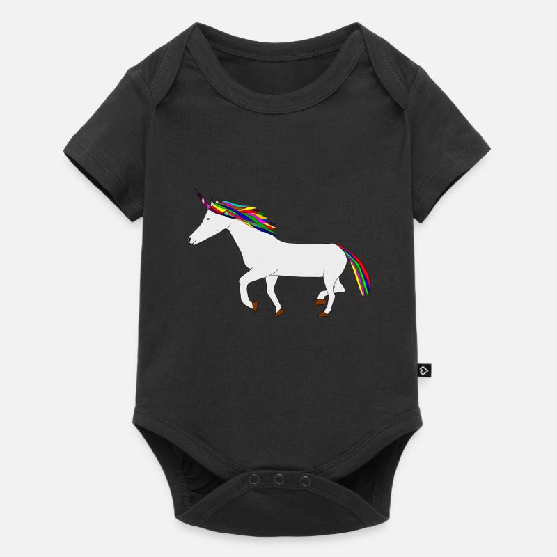 Licorne colorée - Body à manches courtes Premium Bébé - noir