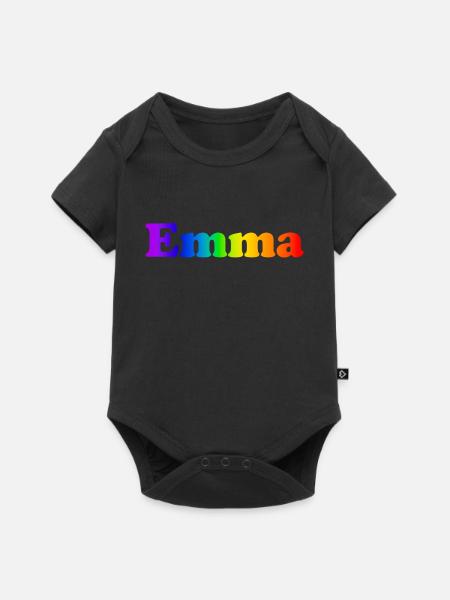 Emma - Baby Premium Kurzarmbody - Schwarz