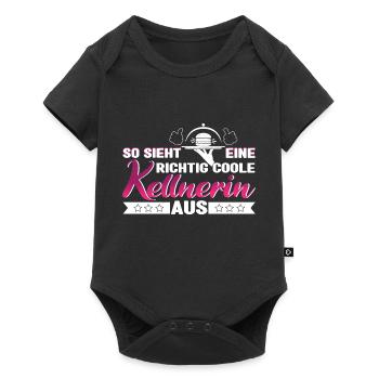 Kellnerin So sieht ein richtig coole Kellnerin aus - Baby Premium Kurzarmbody - Schwarz - Vorne