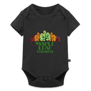 Maple Leaf Colorful - Baby Premium short-sleeve bodysuit - black - Front