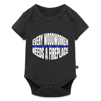 Geek Birthday Funny Woodworking Daddesign Badge - Baby Premium short-sleeve bodysuit - black - Front