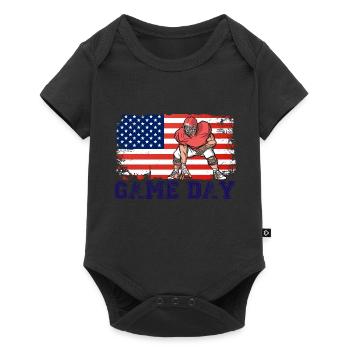 Saison de football le jour du match pour Patriot avec le drapeau des États-Unis - Body à manches courtes Premium Bébé - noir - Devant