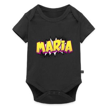 Maria Benutzerdefinierter Name Comic-Stil Pop-Art, Maria - Baby Premium Kurzarmbody - Schwarz - Vorne