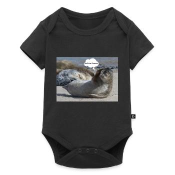 Robbe - Baby Premium Kurzarmbody - Schwarz - Vorne
