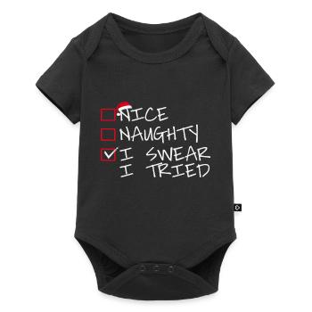 Nice Naughty I swear i tried - Baby Premium short-sleeve bodysuit - black - Front