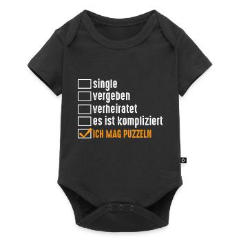 Puzzlefan Puzzler Beziehungsstatus Puzzleteile Puz - Baby Premium Kurzarmbody - Schwarz - Vorne