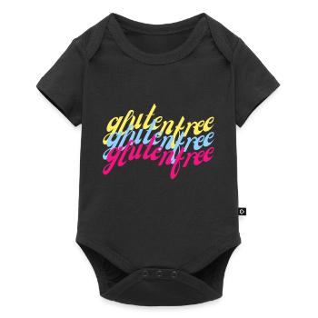 Gluten free geschwungen bunt - Baby Premium Kurzarmbody - Schwarz - Vorne