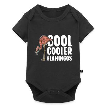 Cool Cooler Flamingos - Baby Premium Kurzarmbody - Schwarz - Vorne