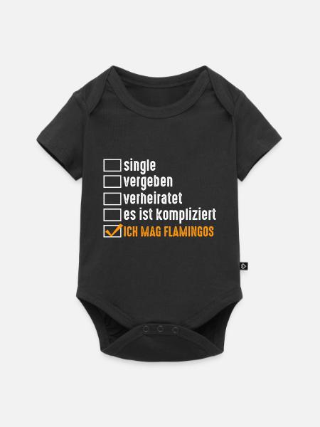 Single Vergeben Flamingos - Baby Premium Kurzarmbody - Schwarz