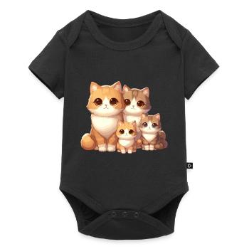 Famille de chats - Body à manches courtes Premium Bébé - noir - Devant
