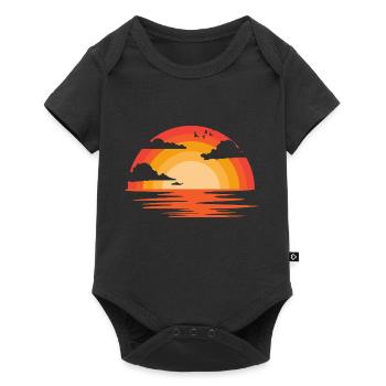 coucher du soleil - Body à manches courtes Premium Bébé - noir - Devant