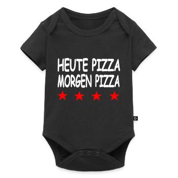 Pizza - Baby Premium Kurzarmbody - Schwarz - Vorne