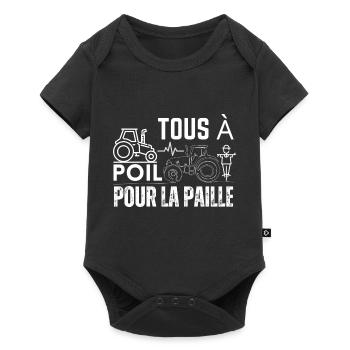 Tous à poil pour la paille - Body à manches courtes Premium Bébé - noir - Devant