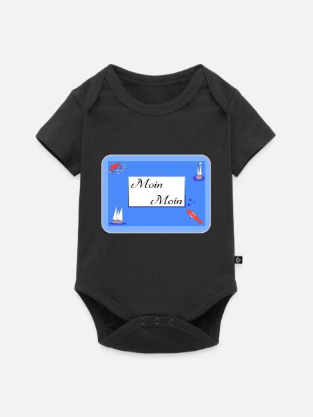 Moin Moin - Baby Premium Kurzarmbody - Schwarz