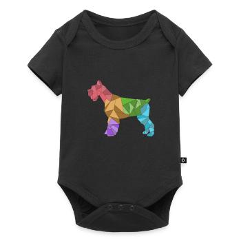 Geometric colorful schnauzer - Baby Premium short-sleeve bodysuit - black - Front