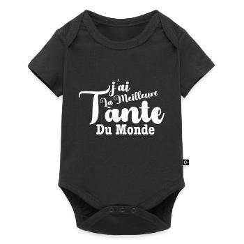 j ai la meilleure Tante du monde - Body à manches courtes Premium Bébé - noir - Devant
