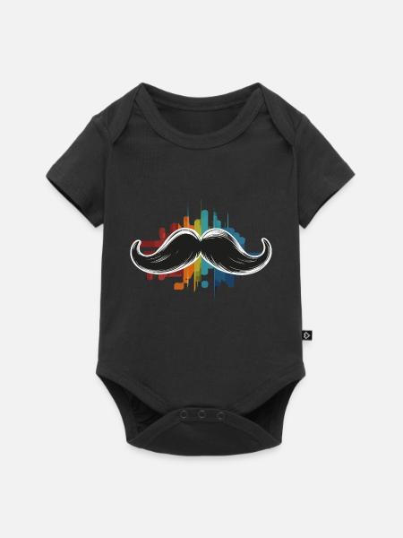 Lustiges Bartkostüm für Schnurrbart-Outfit-Liebhaber - Baby Premium Kurzarmbody - Schwarz