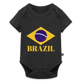 BRÉSIL BRASIL Drapeau Vintage C’est dans mon ADN Brésil - Body à manches courtes Premium Bébé - noir - Devant