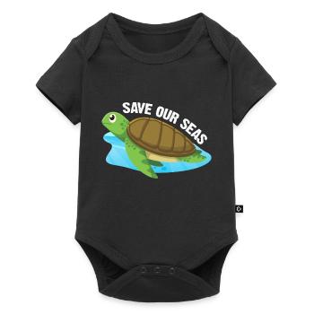 Save our Seas Turtle - Baby Premium short-sleeve bodysuit - black - Front
