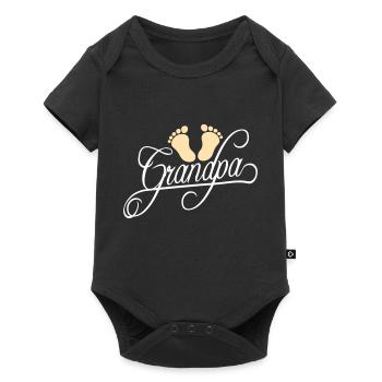 Empreinte de pied Bébé Grand-père Première fois Grand-père Grand-père - Body à manches courtes Premium Bébé - noir - Devant