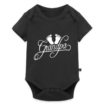 Empreinte de pied Bébé Grand-père Première fois Grand-père Grand-père - Body à manches courtes Premium Bébé - noir - Devant