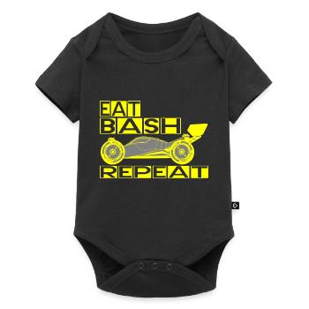eat sleep bash repeat - Baby Premium Kurzarmbody - Schwarz - Vorne