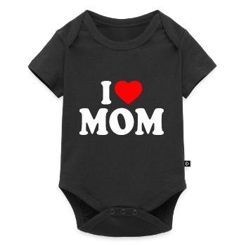 I love mom - Baby Premium short-sleeve bodysuit - black - Front